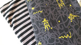 Mustard Graffiti, Cotton Lycra ( Per 1/2 Metre)