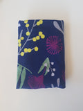 Navy Australian Flora (Per 1/2 metre)