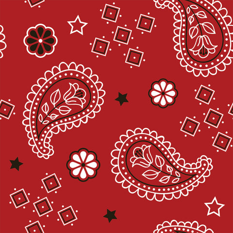 Red Bandanna. Cotton Lycra (Per 1/2 metre)
