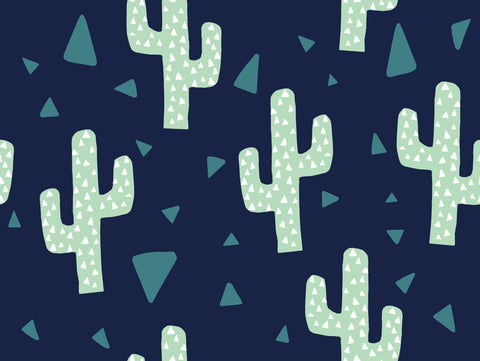Cool Cactus Navy/white(Per 1/2 metre)