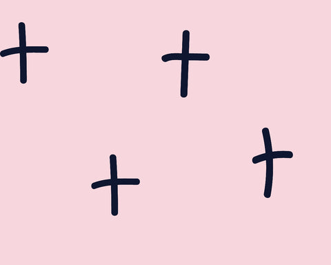 Pink Crosses ( Per 1/2 Metre)
