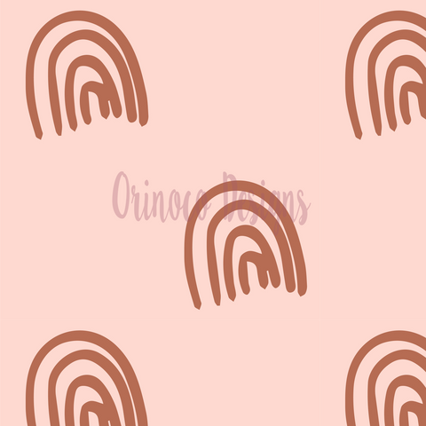 Pink and Rust Rainbows (Per 1/2 metre)