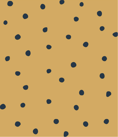 Mustard and Navy Spots (Per 1/2 metre)