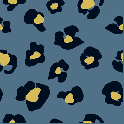 Leopard spots Blue ( Per 1/2 Metre)