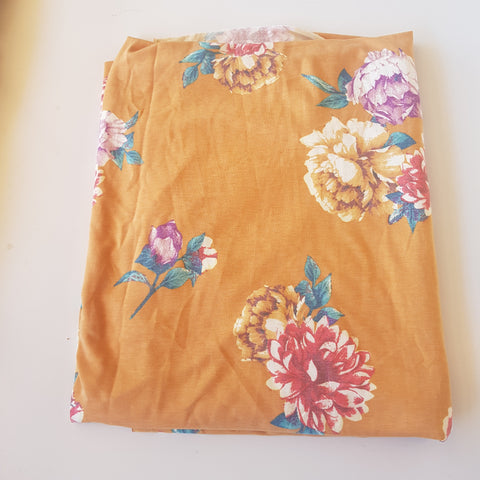 Mustard floral (Sew Sew English)French Terry per metre